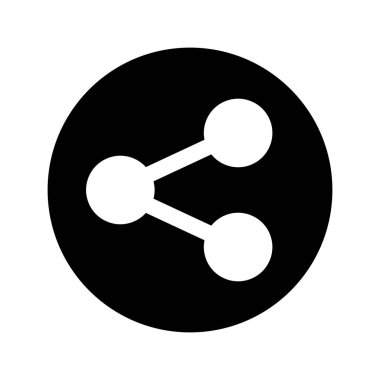 Yuvarlak paylaşım düğmesi siluet simgesi. Sosyal medya. Düzenlenebilir vektör.