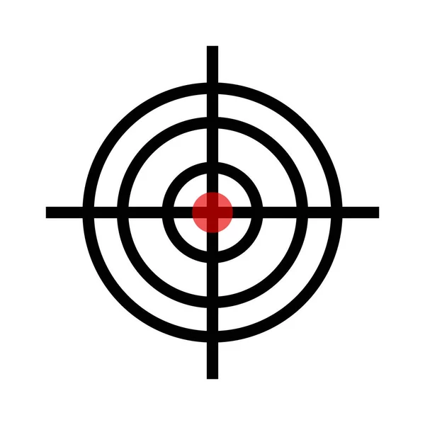 Ícone Mira Vermelha Uma Arma Aponta Vetor Editável — Vetor de Stock