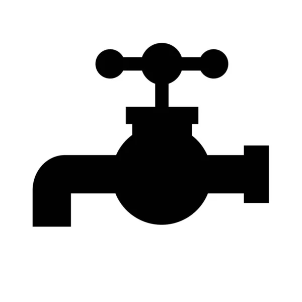 Water Supply Icon Water Tap Silhouette Editable Vector — Stock Vector