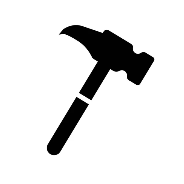 Nail Hammer Silhouette Icon Editable Vector — Stock Vector