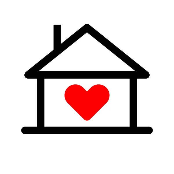 stock vector Heart and house icon. My home. Editable vector.