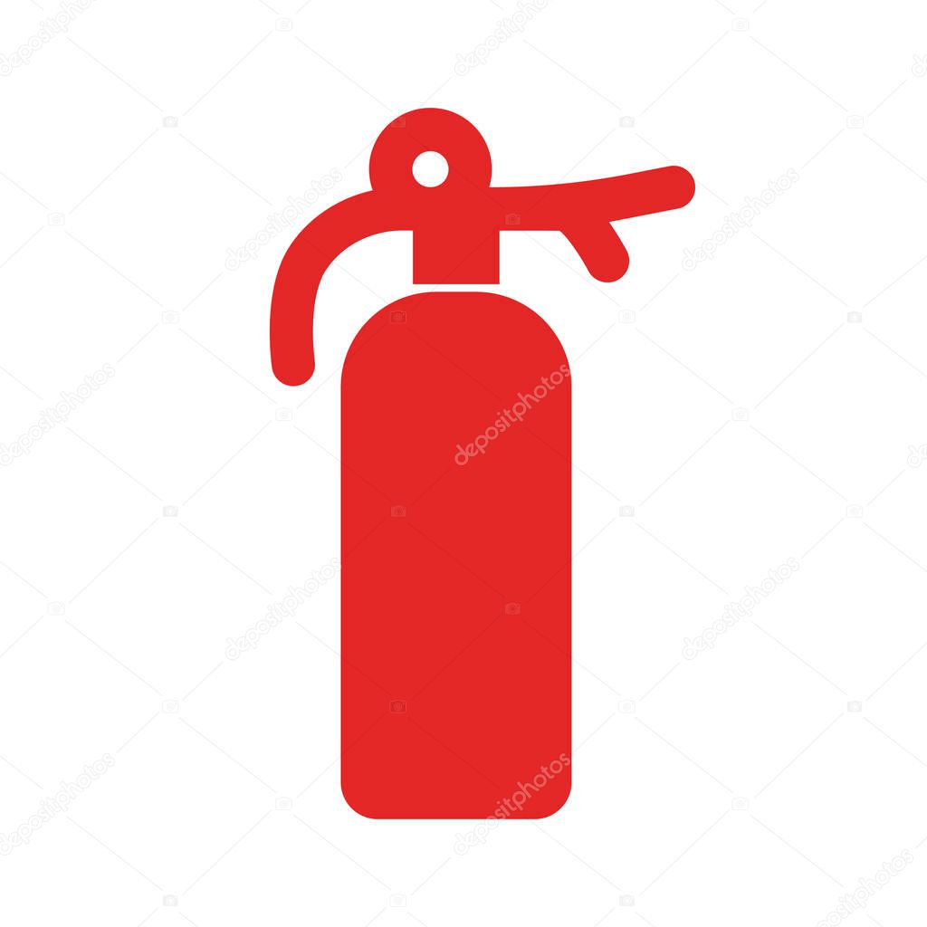 Simple red fire extinguisher icon. Editable vector.
