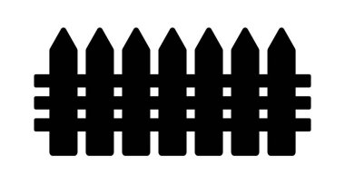 Uzun çit silueti simgesi. Düzenlenebilir vektör.