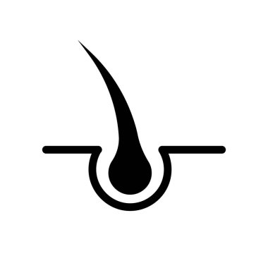 Deri ve saç silueti simgesi. Düzenlenebilir vektör.