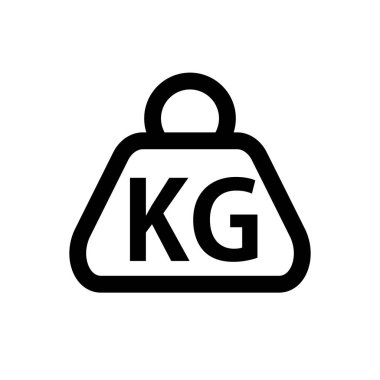 Basit bir kilogram simgesi. Ağırlık. Düzenlenebilir vektör.