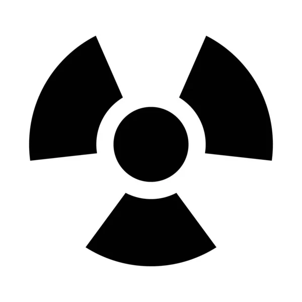 Radioaktives Gefahrensilhouettensymbol Strahlung Editierbarer Vektor — Stockvektor