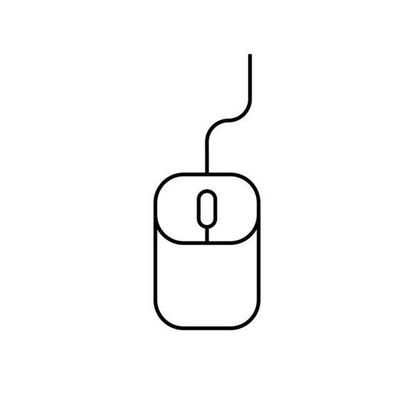 Простой Подключенный Значок Компьютерной Мыши Редактируемый Вектор — стоковый вектор