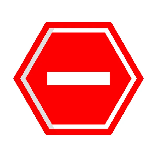 Hexagonális Stop Tábla Nincs Belépés Forgalomszabályozás Vágható Vektor — Stock Vector