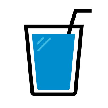 Saman içen soda ikonu. Düzenlenebilir vektör.