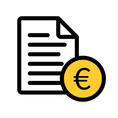 Modern Euro para ve dosya ikonu. Düzenlenebilir vektör.