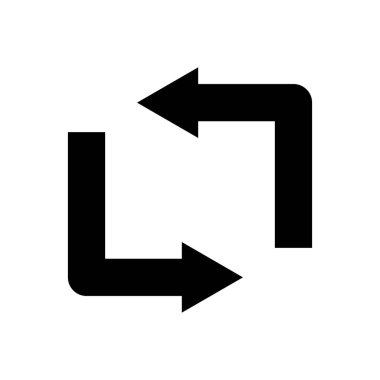 Siluet simgesini döndür. İşareti tekrarla. Düzenlenebilir vektör.