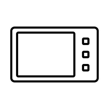 Basit bir mikrodalga fırın ikonu. Ev aletleri. Düzenlenebilir vektör.