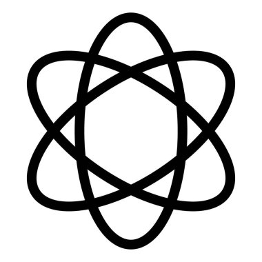 Radyonüklit Simgesi. Radyoizotop ikonu. Düzenlenebilir vektör.