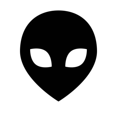 Uzaylı yüz silueti simgesi. Uzaylı. Düzenlenebilir vektör.