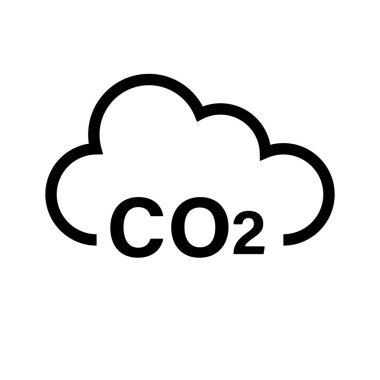 CO2 logo simgesi. Karbondioksit. Düzenlenebilir vektör.