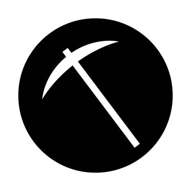 Yuvarlak kazma ikonu. Madencilik ve kazı. Düzenlenebilir vektör.