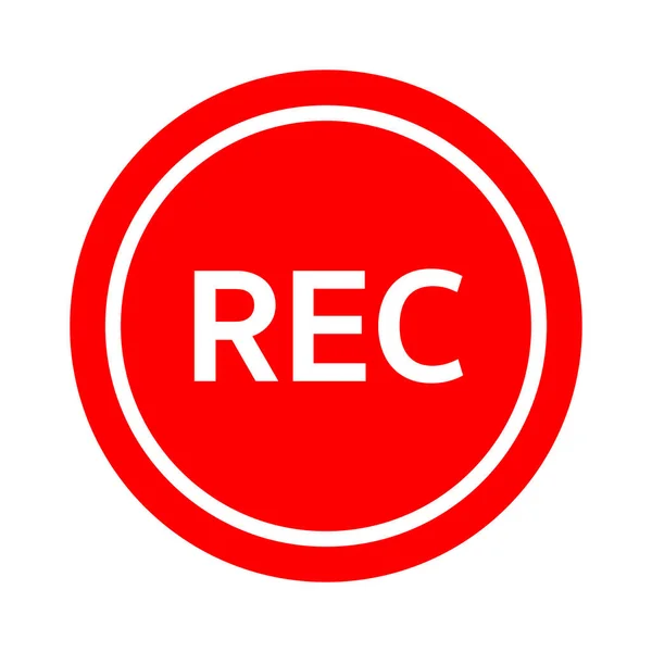 Кнопка Rec Видеозапись Редактируемый Вектор — стоковый вектор
