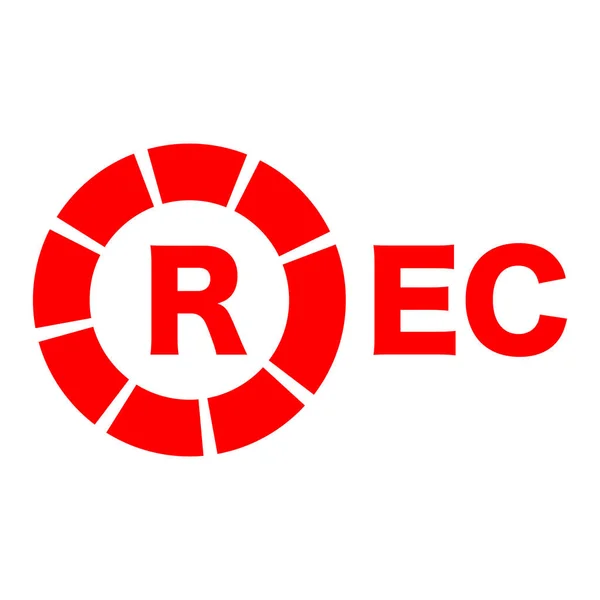 Logotipo Rec Gravar Gravação Vídeo Vetor Editável —  Vetores de Stock
