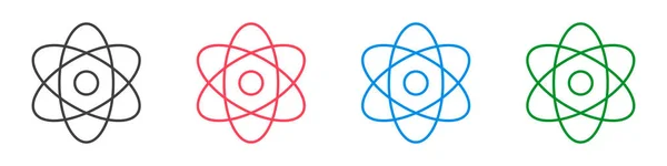 Basit Renkli Atom Simgesi Seti Düzenlenebilir Vektör — Stok Vektör