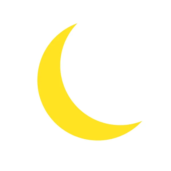 Ícone Amarelo Crescente Lua Noite Vetor Editável — Vetor de Stock
