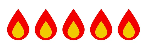 Vörös Gáz Tűz Ikon Vágható Vektor — Stock Vector