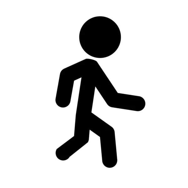 ゆっくりと人のシルエットアイコンを歩く 編集可能なベクトル — ストックベクタ