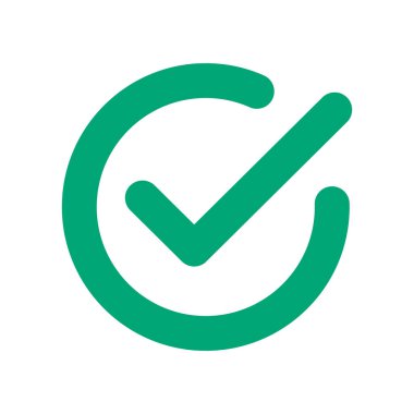 Yuvarlak kontrol işareti sembolü. Sertifika ya da izin. Düzenlenebilir vektör.