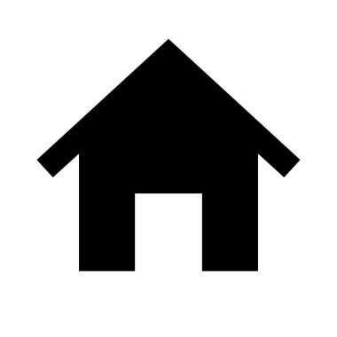 Siyah ev silueti simgesi. Düzenlenebilir vektör.