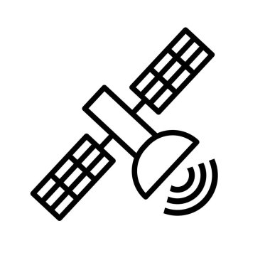 Basit bir uydu simgesi. Uydu iletişimi. Düzenlenebilir vektör.