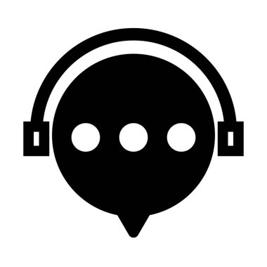 Chatbot siluet simgesini destekler. Düzenlenebilir vektör.