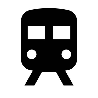 Tren silueti simgesi. Trafik vardı. İstasyon. Düzenlenebilir vektör.
