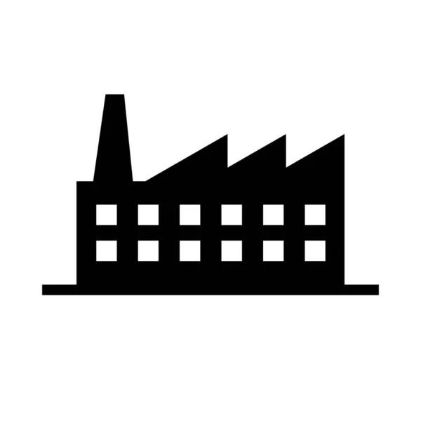 Fabrika Silueti Simgesi Üretim Üretim Tesisi Düzenlenebilir Vektör — Stok Vektör