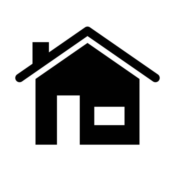 Значок Силуэта Дома Главная Кнопка Настоящий Дом Редактируемый Вектор — стоковый вектор