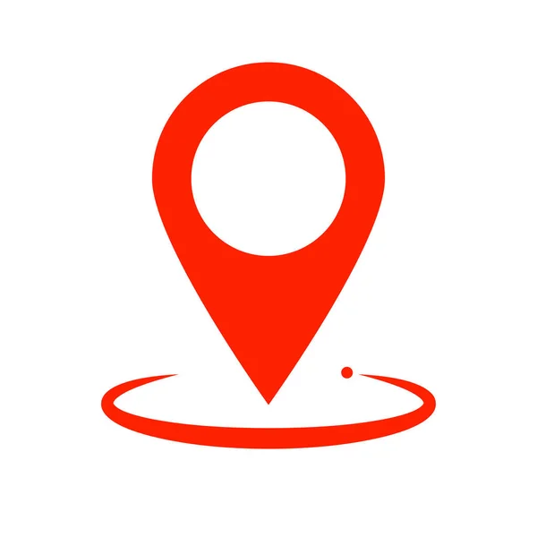 Icono Pin Mapa Rojo Pin Ubicación Gps Vector Editable — Vector de stock