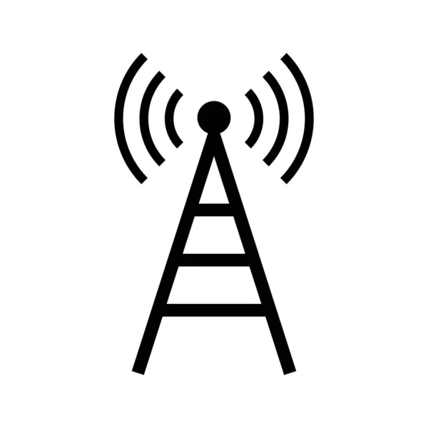 Torre Telemóvel Torre Comunicação Ondas Rádio Vetor Editável — Vetor de Stock