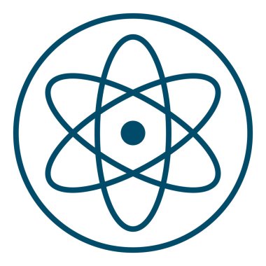 Basit yuvarlak atom simgesi. Düzenlenebilir vektör.