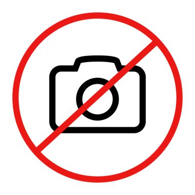 Kamera fotoğrafçılığına izin yok. Kamera fotoğrafçılığı kesinlikle yasaktır. Düzenlenebilir vektör.
