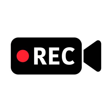 Kayıt kamerası. REC. Çekim. Düzenlenebilir vektör.