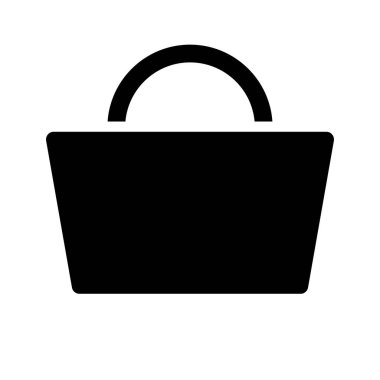 Poşet siluet simgesi. Bavul. El çantası. Düzenlenebilir vektör.