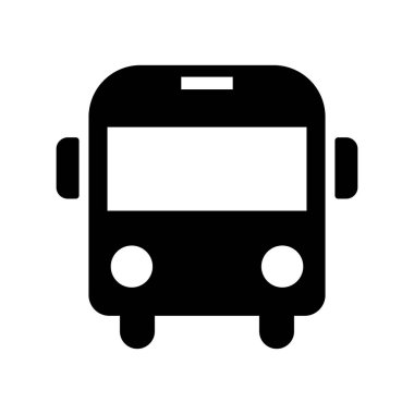 Otobüs silueti simgesi. Yolcu vagonu. Düzenlenebilir vektör.