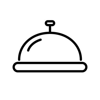 Parlak karşılama çanı ikonu. Masa zili simgesi. Düzenlenebilir vektör.