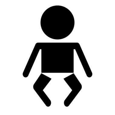 Bebek bezi silueti ikonu giymiş. Bebeğin bezini değiştiriyorum. Düzenlenebilir vektör.