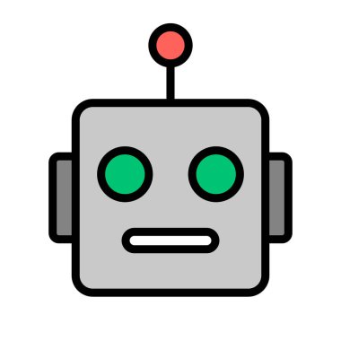 Al Robot Simgesi. Makine simgesi. Düzenlenebilir vektör.