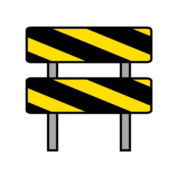 Barricada Rayas Negras Amarillas Hay Acceso Obra Vector Editable — Vector de stock