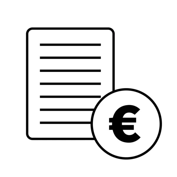 ユーロ通貨とメモのアイコン 編集可能なベクトル — ストックベクタ