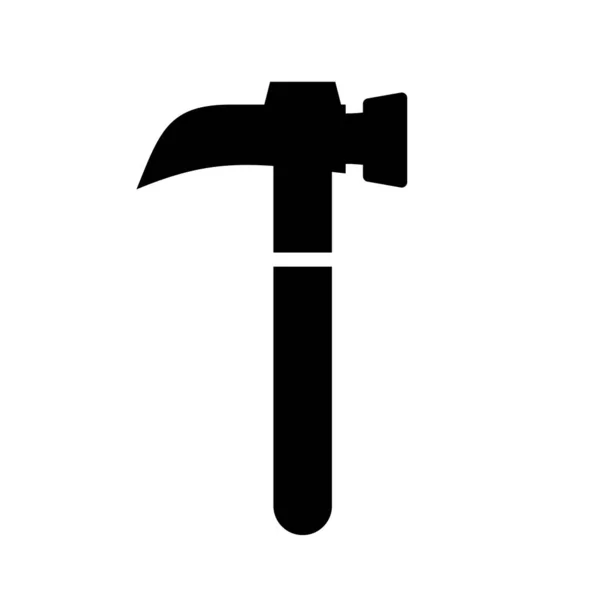 Simple Nail Hammer Silhouette Icon Editable Vector — Stock Vector