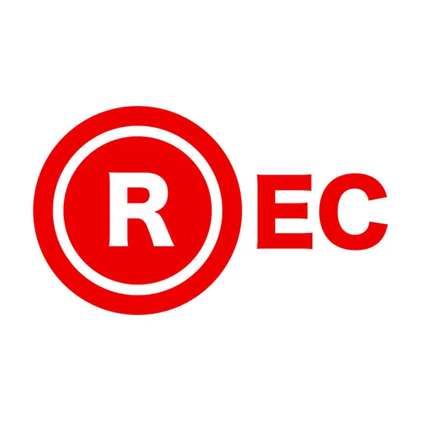 Przycisk Rec Logo Wektor Edytowalny — Wektor stockowy