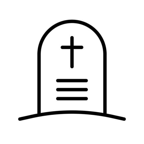 Simple Christian Tomb Icon Grave Editable Vector — Stock Vector