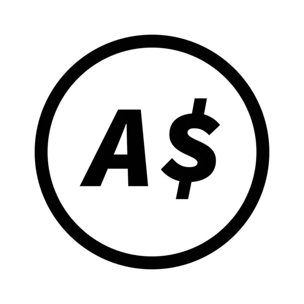 Ícone Moeda Dólar Australiano Redondo Simples Vetor Editável — Vetor de Stock