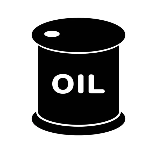 Oljefat Siluett Ikon Med Olja Redigerbar Vektor — Stock vektor